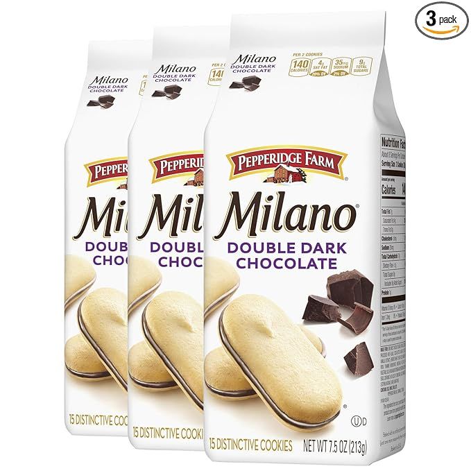 Pepperidge Farm Milano Cookies, Double Dark Chocolate, 3 Bags, 7.5 oz. Each | Amazon (US)