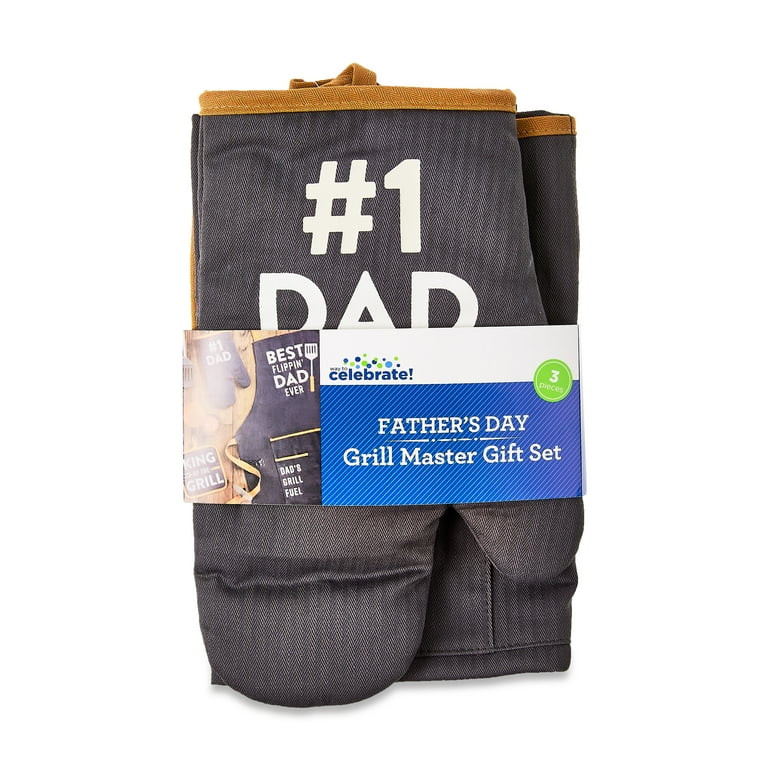 Father's Day Gray Grill Master Set, 3 Pieces, by Way To Celebrate - Walmart.com | Walmart (US)