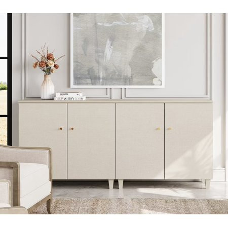WAMPAT 2-in-1 Extra Storage Cabinets with Doors, Beige Wood Accent Cabinet Kitchen Sideboard Buff... | Walmart (CA)