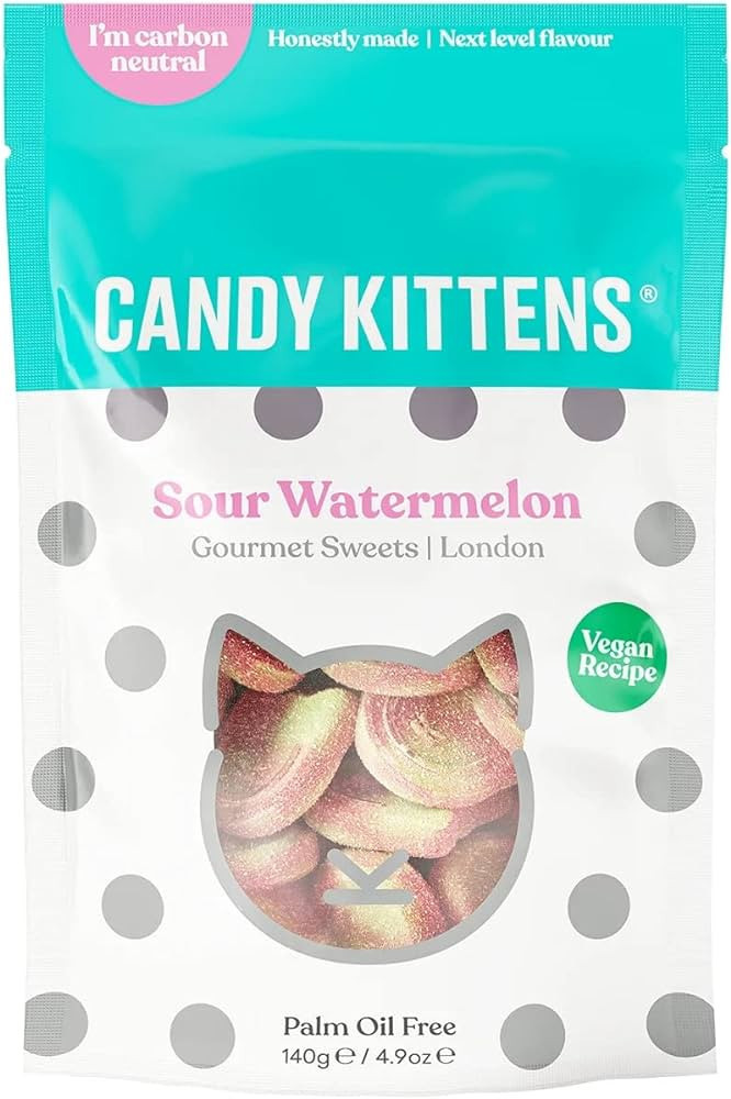 Candy Kittens Sour Watermelon Plant-Based Candy - Palm Oil Free, No Artificial Colors or Sweetene... | Amazon (US)