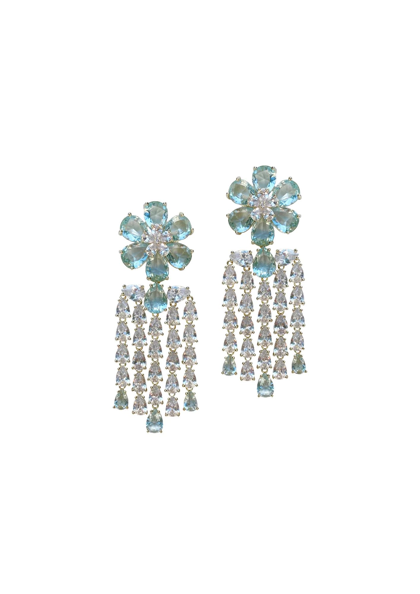 Paris Blue Flower + Embellished Tassels | Nicola Bathie Jewelry