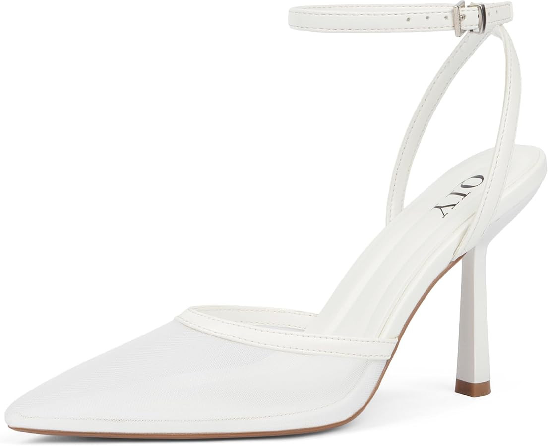 Closed Toe Ankle Strap Heels Women Pumps Pointed Toe Heeled Sandals for Women Stiletto Wedding Dr... | Amazon (US)