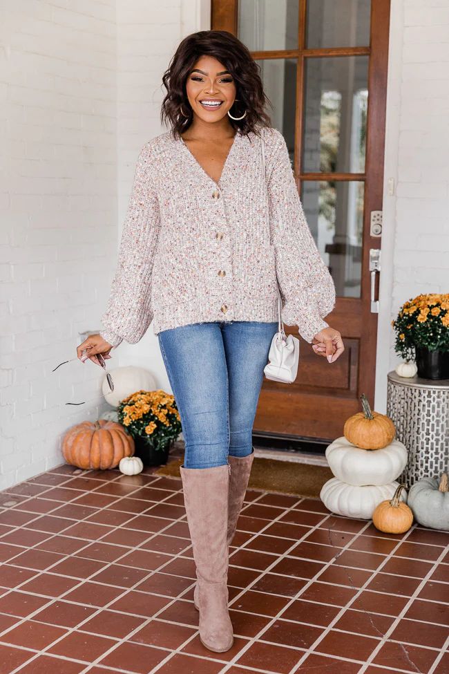 Darling Surprise Multi Cable Knit Cardigan | The Pink Lily Boutique