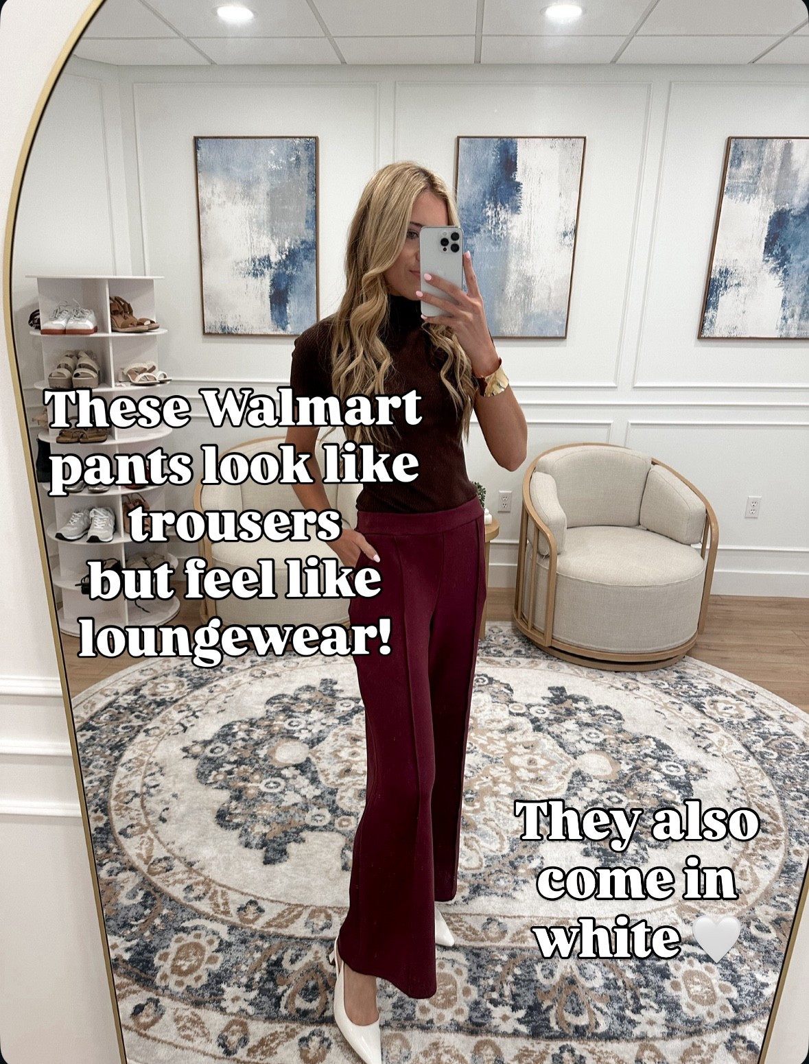 ✨ These Walmart pants are a total win — they look like trousers but feel like loungewear 👏 The perfect mix of polished + comfy for work, weekends, or travel.

💼 Wearing a Small (true to size).
🤍 They also come in white!

#LTKStyleTip #LTKWorkwear #LTKSeasonal