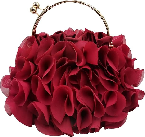 JAMBHALA Women Evening Clutch Bag Floral Satin Purses with Chain for Wedding, Party, Prom | Flora... | Amazon (US)