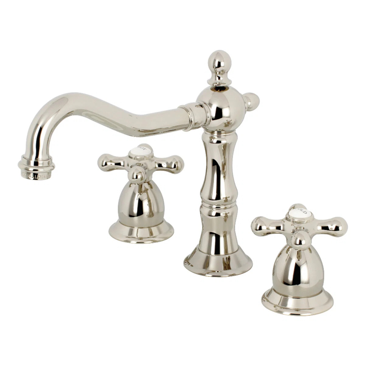Kingston Brass Heritage Two-Handle 3-Hole Deck Mount Widespread Bathroom Faucet with Brass Pop-Up... | Wayfair North America