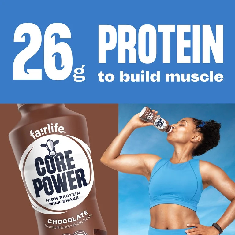 Core Power Protein Shake with 26g Protein by fairlife Milk, Chocolate, 14 fl oz | Walmart (US)