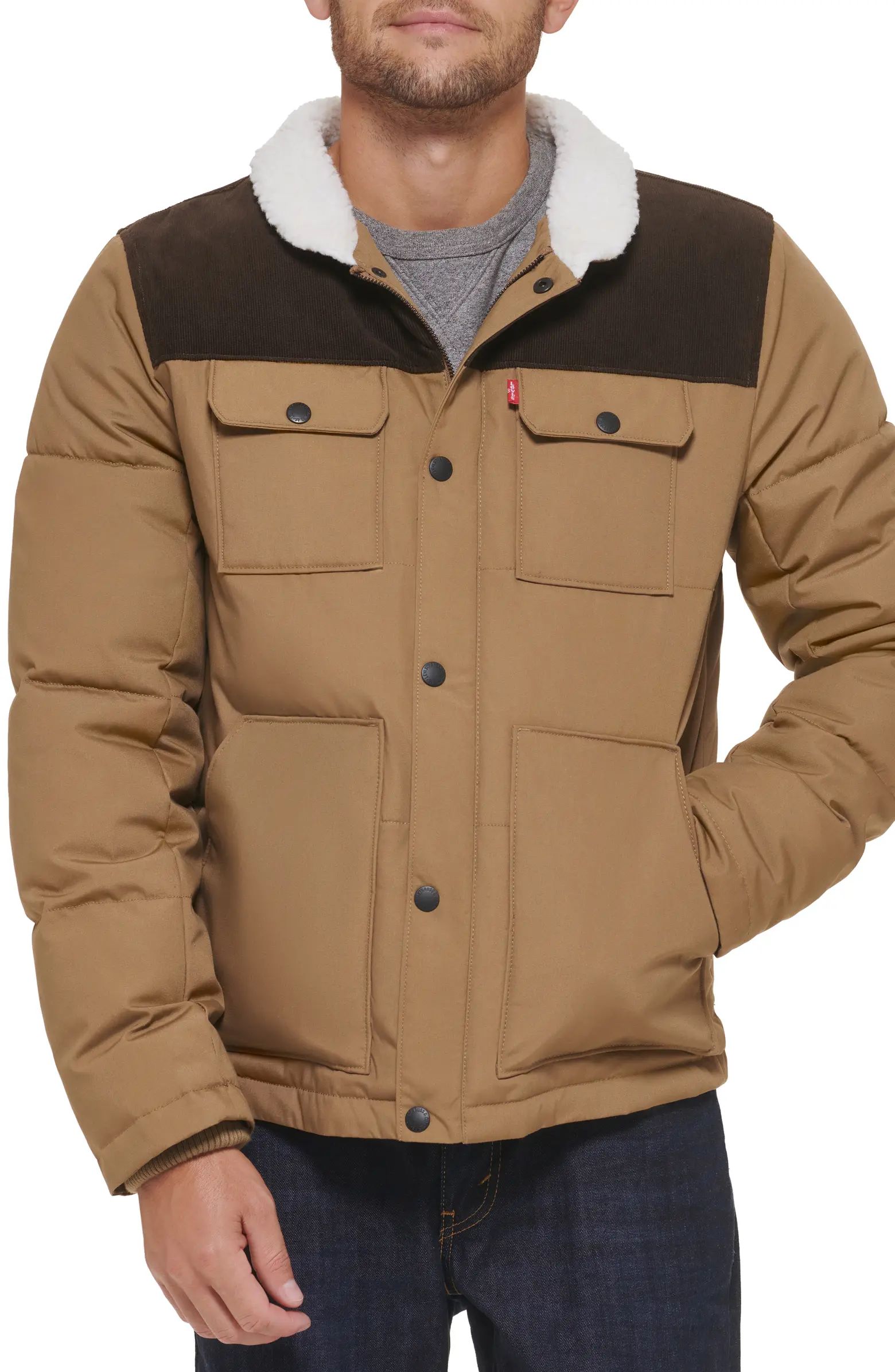 Levi's® Woodsman High Pile Fleece Puffer Jacket | Nordstrom | Nordstrom