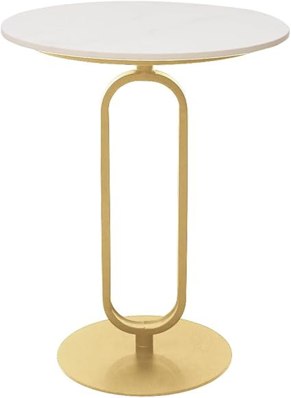 Side Table with Marble Top Metal Pub Bar Round Table Modern Sofa Side End Table Coffee Tray Side ... | Amazon (US)