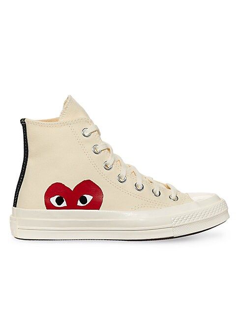 Comme des Garcons Play Women's Peek-A-Boo High-Top Canvas Sneakers - White - Size 6 US Women's/ 4 US | Saks Fifth Avenue