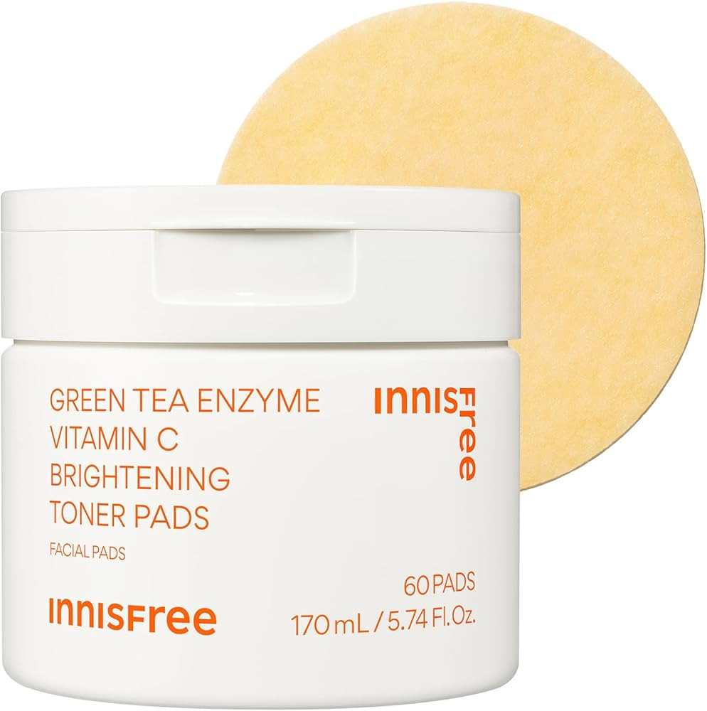 innisfree Green Tea Enzyme Vitamin C Brightening Toner Pads, Korean Face Toner Pads for Glow and ... | Amazon (US)