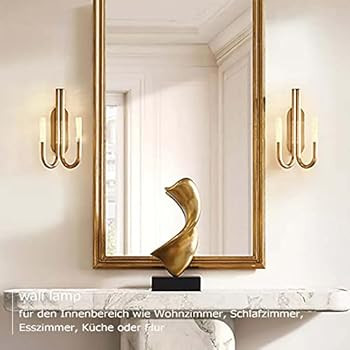 JYNQR Double Ended Paper Clip Shape Wall Sconce Postmodern Lighting Copper Lamp Fixture LED Wall ... | Amazon (US)