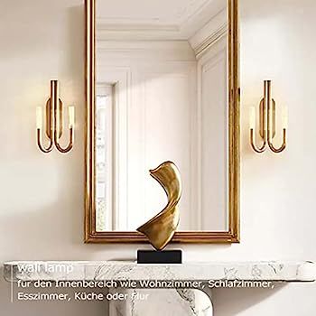 JYNQR Double Ended Paper Clip Shape Wall Sconce Postmodern Lighting Copper Lamp Fixture LED Wall ... | Amazon (US)