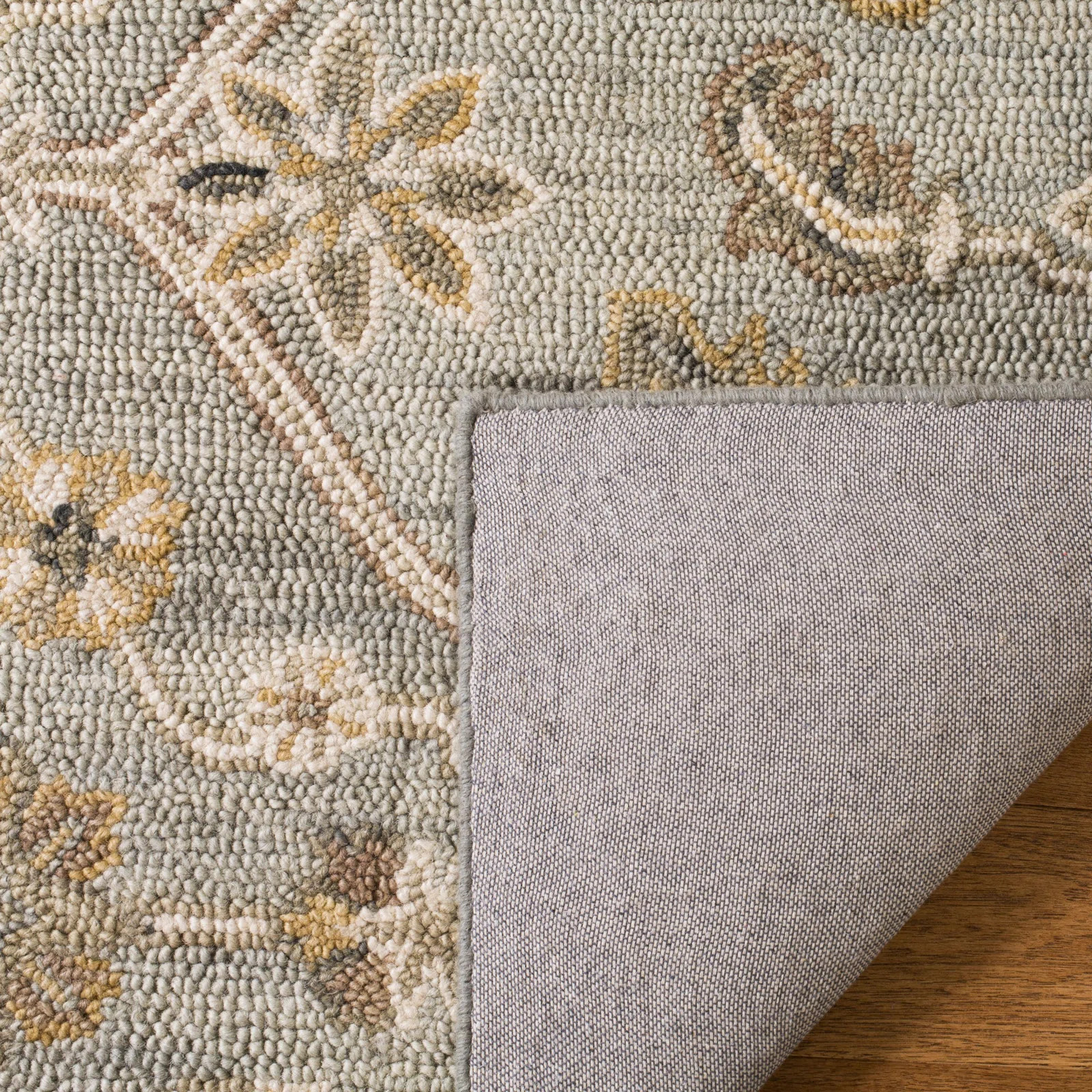 Airlie Oriental Handmade Tufted Wool Area Rug in Slate/Beige | Birch Lane
