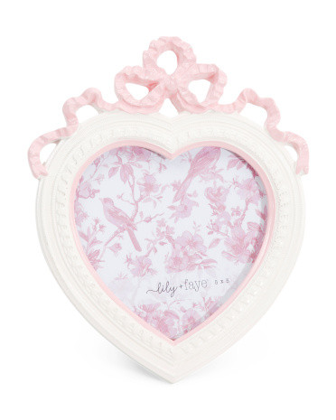 5x5 Ruffle Bow Heart Tabletop Picture Frame | TJ Maxx
