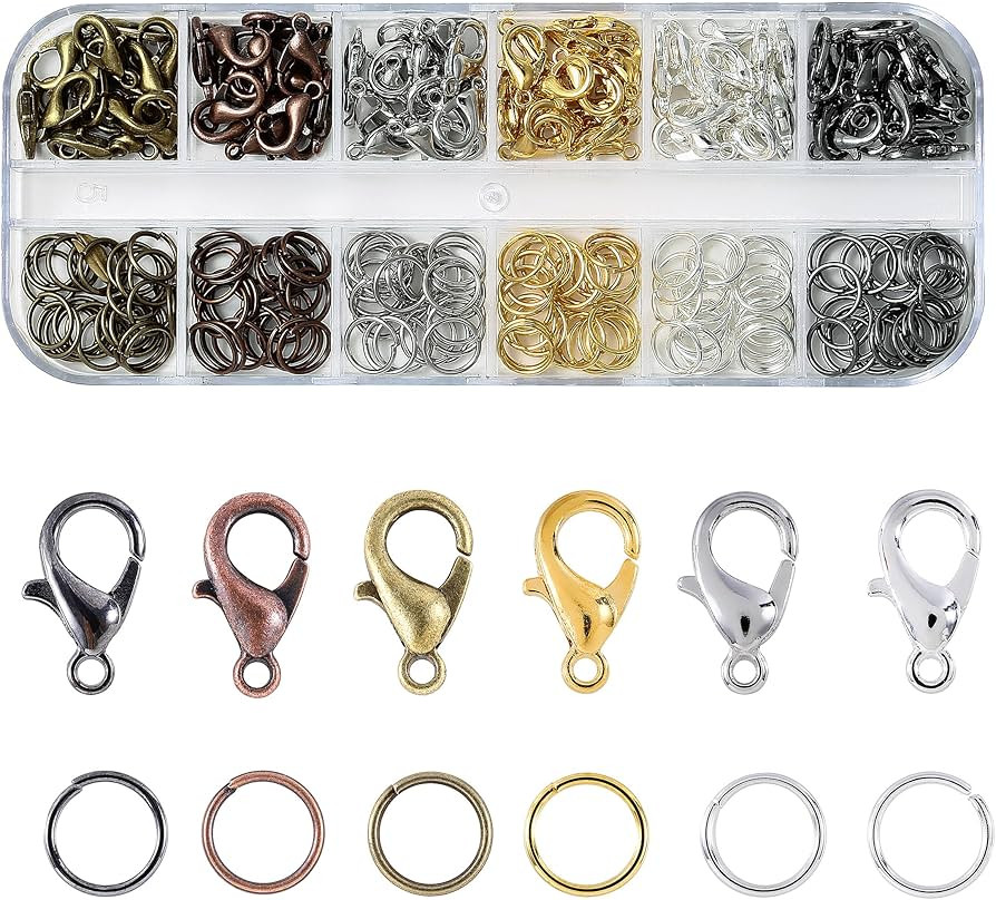 Lobster Claw Clasps and Open Jump Rings Set, 6 Colors Lobster Clasps for Jewelry Making, Keychain... | Amazon (US)