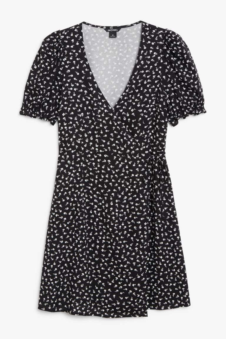 Puff sleeve mini wrap dress | H&M (UK, MY, IN, SG, PH, TW, HK)