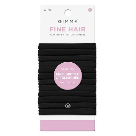 Gimme Beauty Seamless Hair Ties for Fine Hair Ponytail Holder Dark Brown 12 Count | Walmart (US)