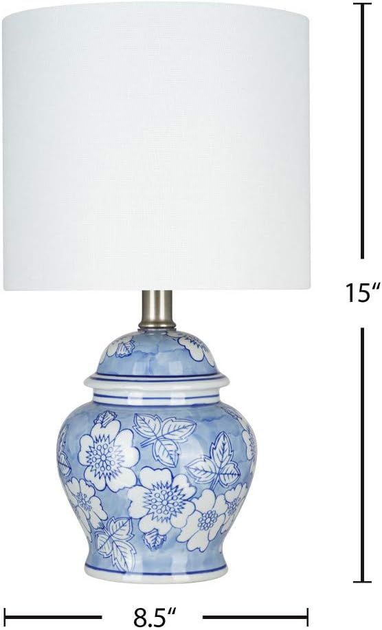 Amazon Brand – Ravenna Home Traditional Chinoiserie Ceramic Table Lamp, LED Bulb Included, 15"H... | Amazon (CA)