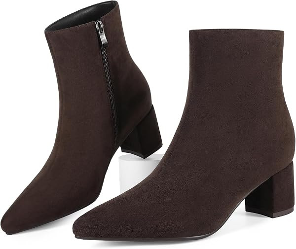 Comfortable Fall Winter Spring Side Zipper Faux Leather Short Boots Ladies Dress Boots for Daily ... | Amazon (US)