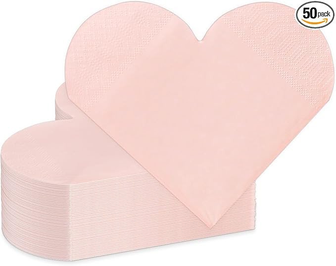 Valentine's Day Party Supplies, Disposable Love Napkins Heart Shaped Napkins for Valentine's Day ... | Amazon (US)