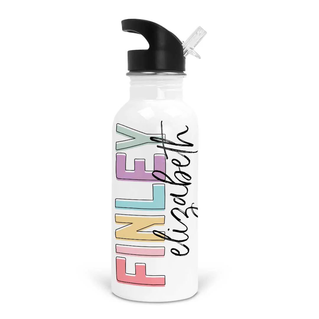 Unicorn Color Block Personalized Kids Water Bottle | Caden Lane