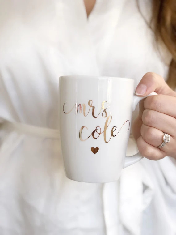 Personalized bride mrs mug rose gold bride mug future mrs | Etsy | Etsy (US)