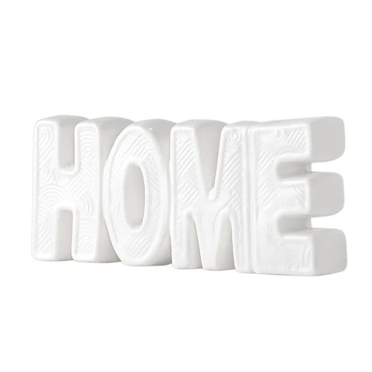 Mainstays Indoor Ceramic Home Tabletop Modern White Color Farmhouse Sign 3.5" x 7.75" | Walmart (US)