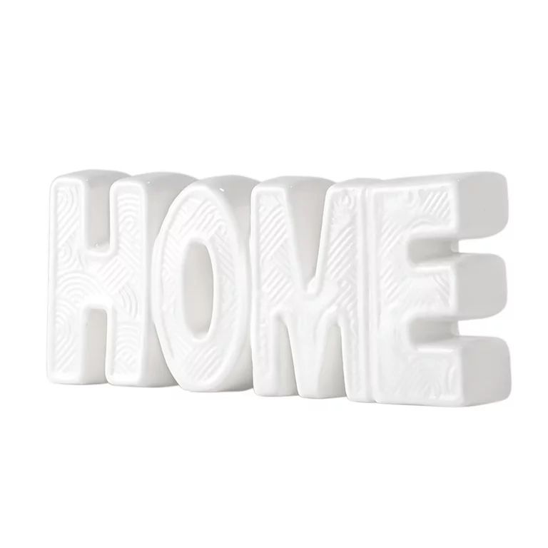 Mainstays Indoor Ceramic Home Tabletop Modern White Color Farmhouse Sign 3.5" x 7.75" | Walmart (US)