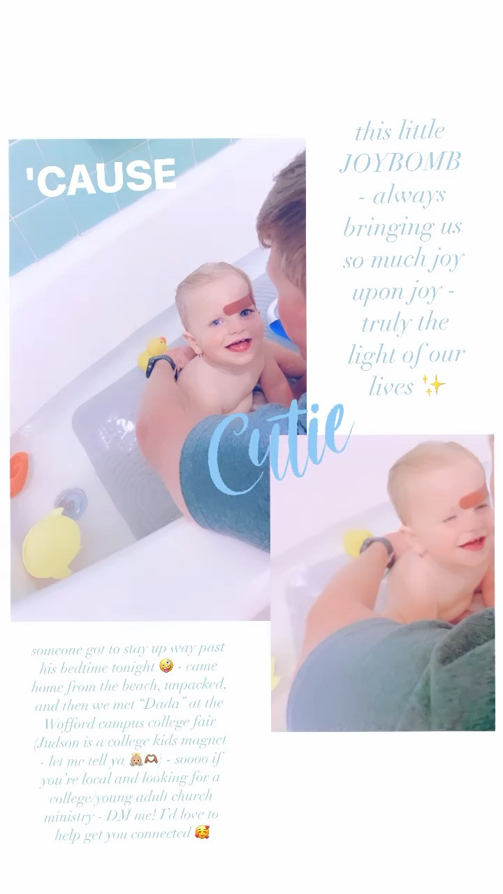 this little JOYBOMB - just bringing us so much joy upon joy - truly the light of our lives ✨

someone got to stay up way past his bedtime tonight 🤪 - came home from the beach, unpacked, and then we met “Dada” at the Wofford campus college fair (Judson is a college kids magnet - let me tell ya 👼🏼🫶🏽) - soooo if you’re local and looking for a college/young adult church ministry - DM me! I’d love to help get you connected 🥰

#LTKhome #LTKbaby #LTKfamily