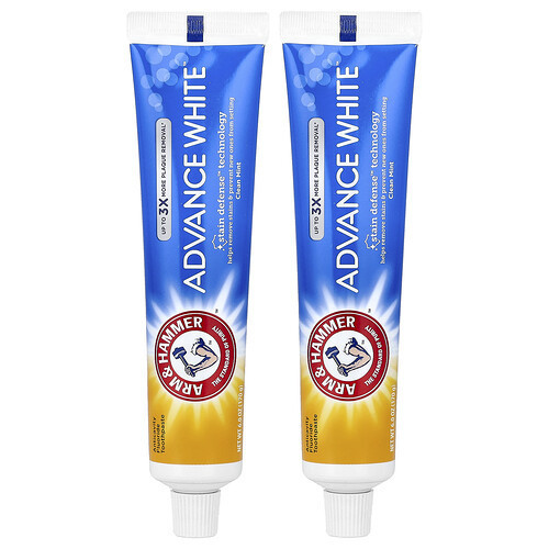 Arm & Hammer, Advance White™, Anticavity Fluoride Toothpaste, Clean Mint, Twin Pack, 6 oz (170 g) Each | iHerb