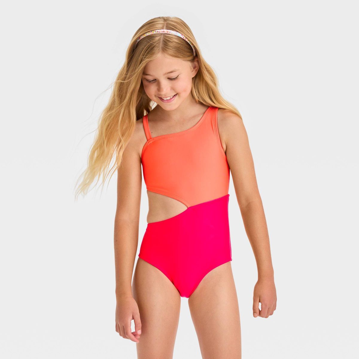 Girls' Solid One Piece Swimsuit - Cat & Jack™ | Target
