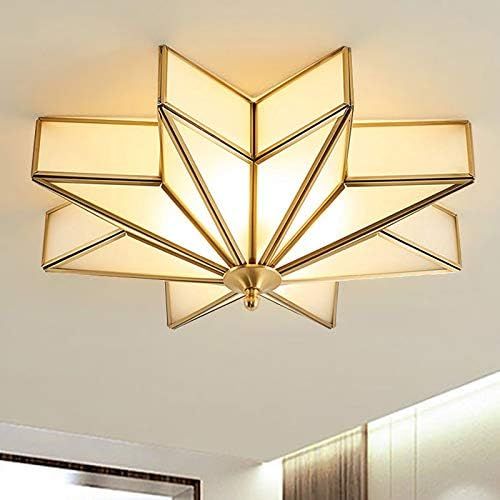 LITFAD Modern 4-Light LED Ceiling Lamp Beveled Frosted Glass Flush Mount Lighting Fixture Traditi... | Amazon (US)