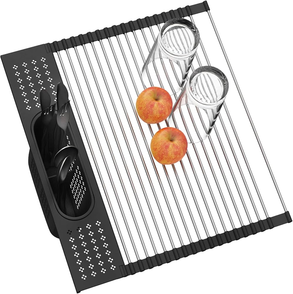 LEMIKKLE 17 x 15 Roll Up Dish Drying Rack,Multi-Purpose Kitchen Rolling Dish Drainer Foldable Sta... | Amazon (US)