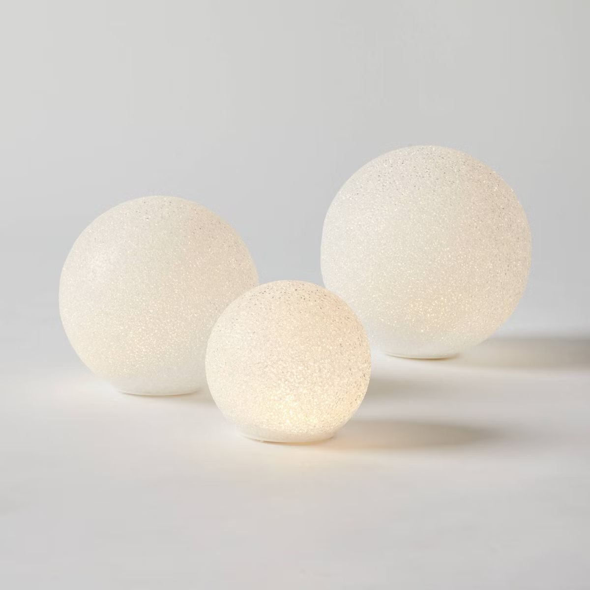 3pc LED Glittered Globe Christmas Novelty Sculpture Light White - Wondershop™ | Target