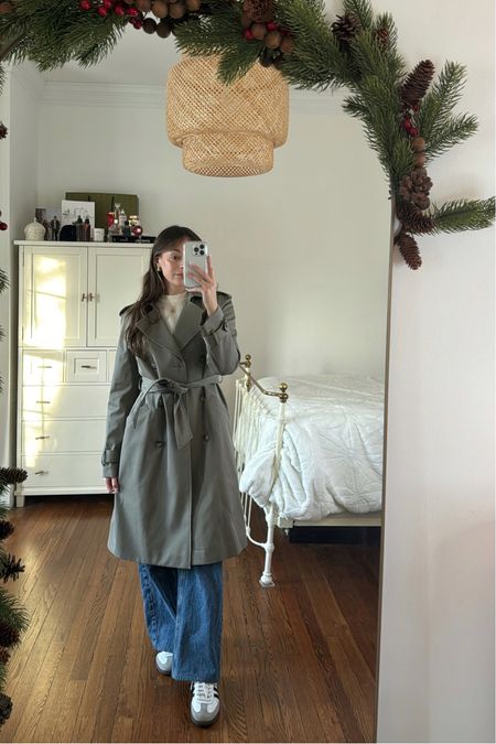 the most perfect trench coat jacket! Wearing a size 2 

#LTKMostLoved #LTKSeasonal