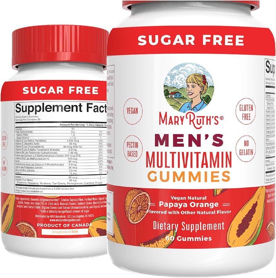 MaryRuth Organics Mens Vitamin Gummy | Vegan Daily Multivitamins for Immune Support | Non-GMO | G... | Amazon (US)