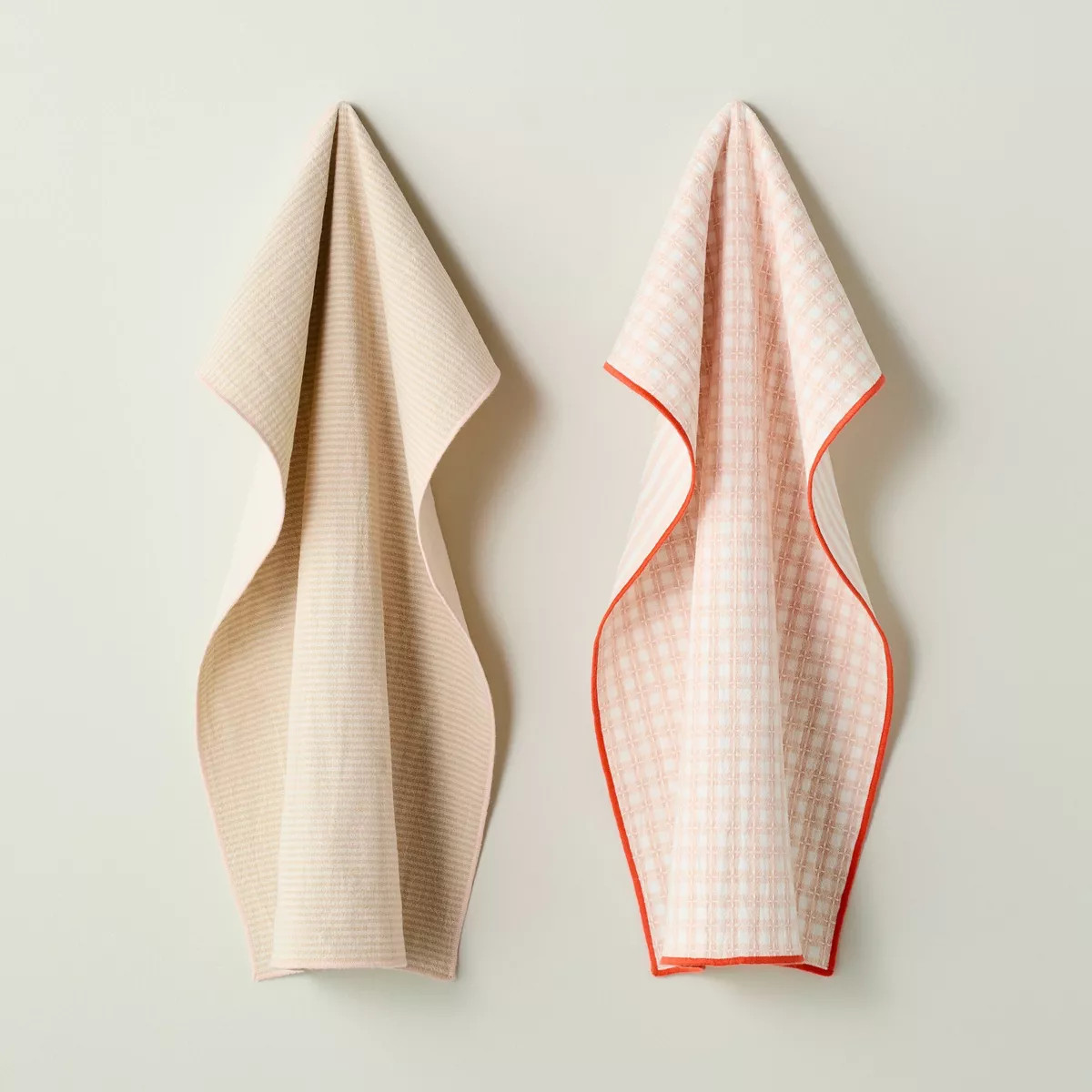 2ct Textured Kitchen Towels Green/Blue - Hearth & Hand™ with Magnolia | Target