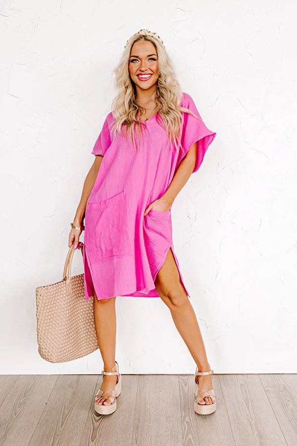 Newport Look Shift Dress in Pink | Impressions Online Boutique