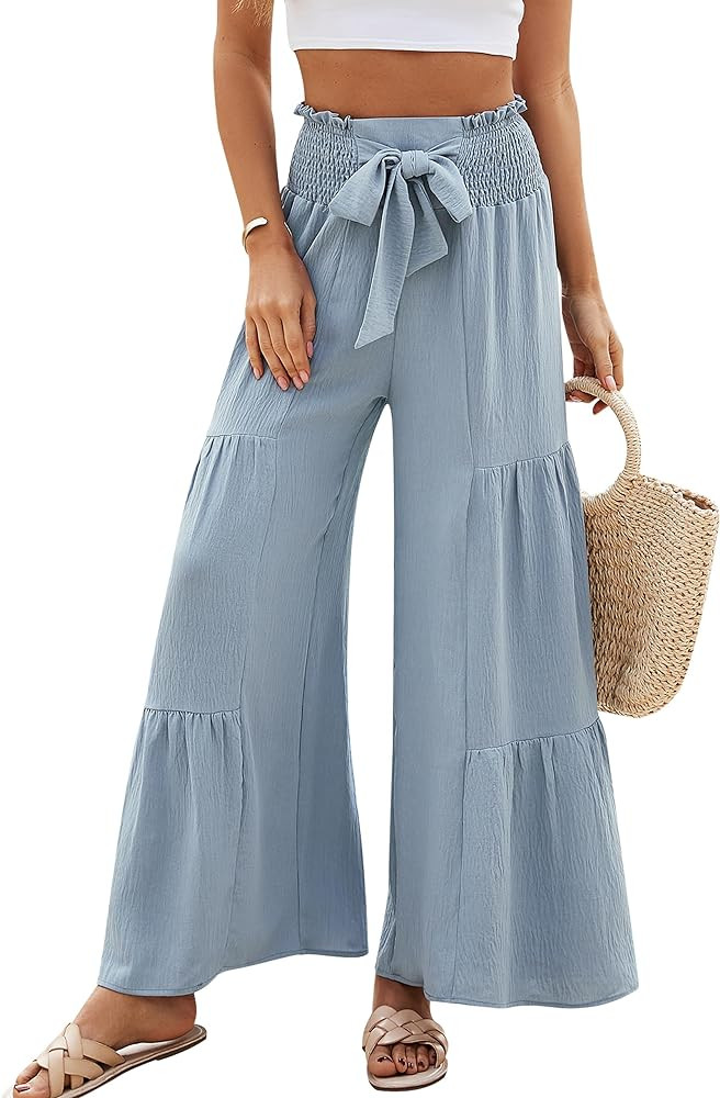 Blooming Jelly Women Casual Pants Wide Leg Trousers High Waisted Pant Trendy Vacation Outift 2026 | Amazon (US)