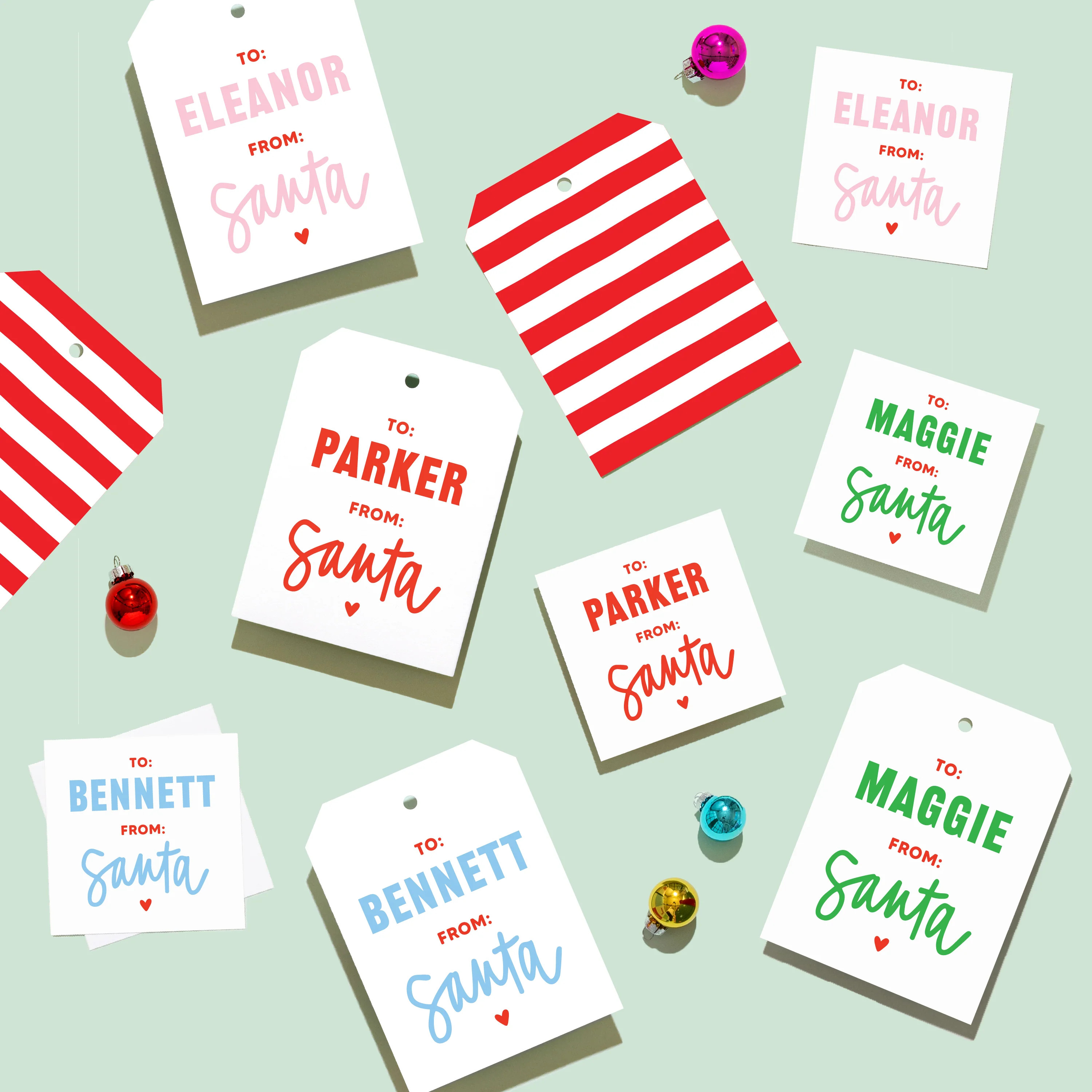 Personalized To From Santa Tags or Stickers | Joy Creative Shop
