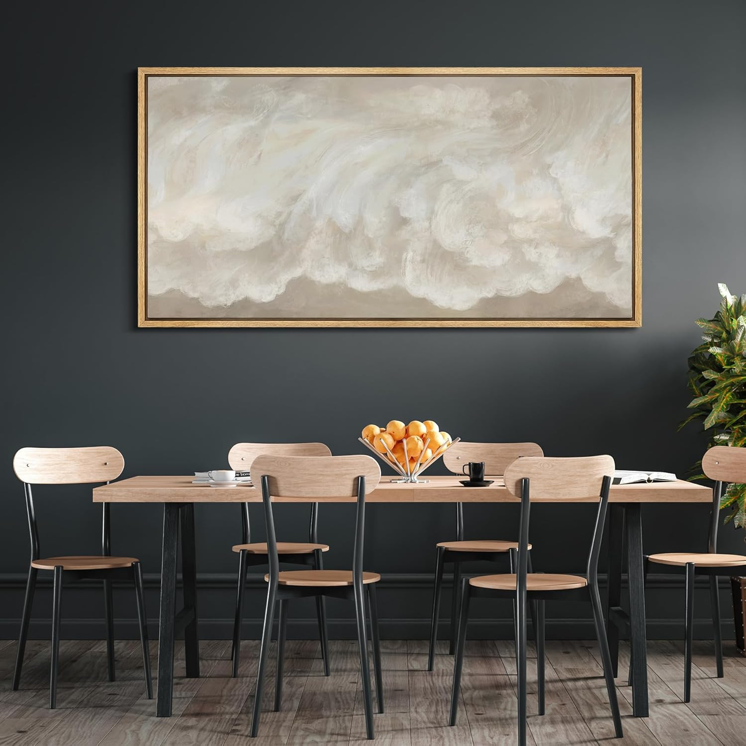 MUDECOR Extra Large Framed Canvas Print Wall Art Soft Cloud Abstract Serene Neutral Tones Illustr... | Amazon (US)