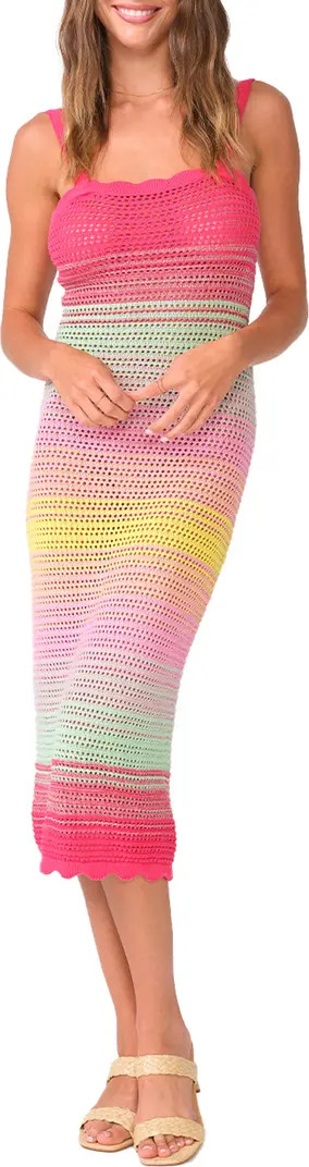 Reese Semisheer Open Stitch Cotton Cover-Up Dress | Nordstrom