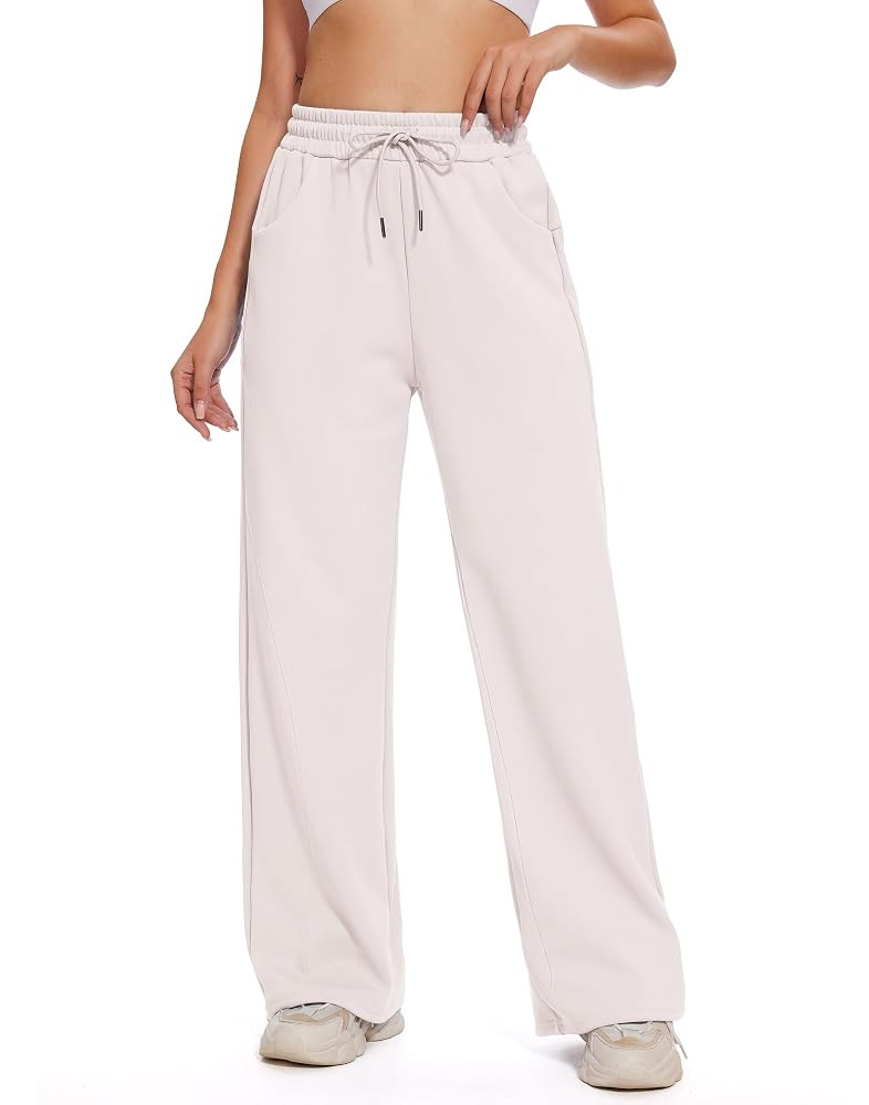 M MOTEEPI Women Sweatpants Wide Leg 30" Lounge Sweat Pants Casual Baggy Trousers with Elastic Wai... | Amazon (US)
