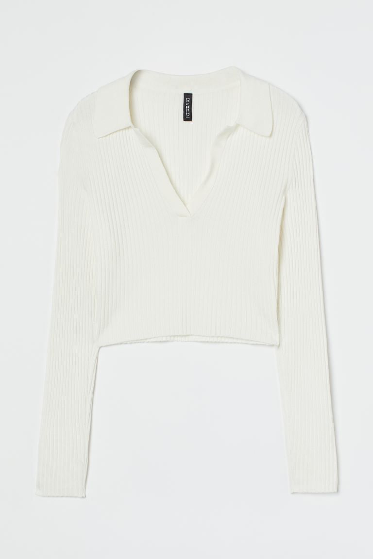 Collared ribbed top | H&M (UK, MY, IN, SG, PH, TW, HK)