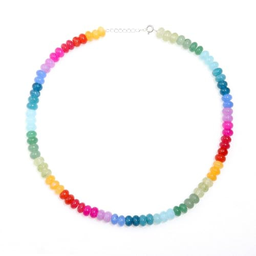 Beadsbilling Mix Gemstone Beaded Necklaces For Women, Multicolor Handmade Bead Necklaces, Choker Necklace, Surfer Beach Necklace, Boho Summer Necklaces - 16 Inches | Amazon (US)