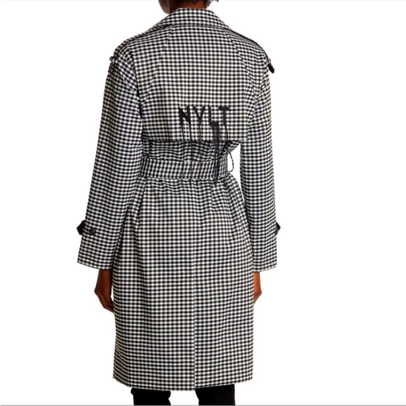 NVLT New Black White Gingham Utility Rain Trench Coat | Poshmark
