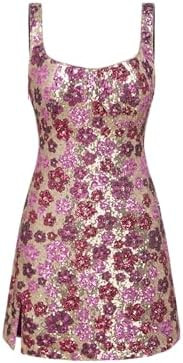 CIDER Party Mini Dress Scoop Neck Cocktail Dress | Amazon (US)