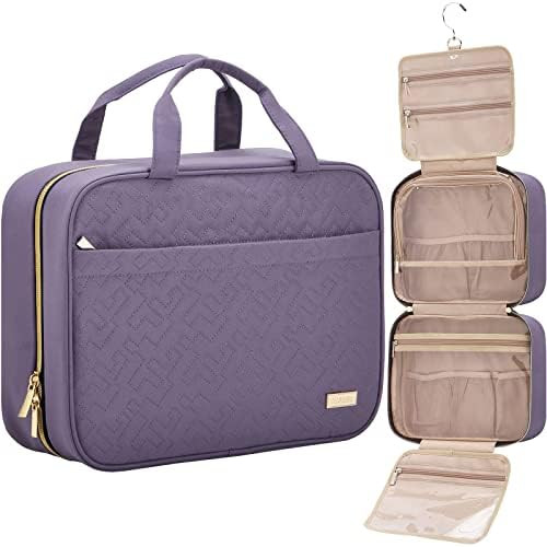 NISHEL Travel Toiletry Bag for women, Portable Hanging Organizer for Full-Sized Shampoo, Conditio... | Amazon (US)