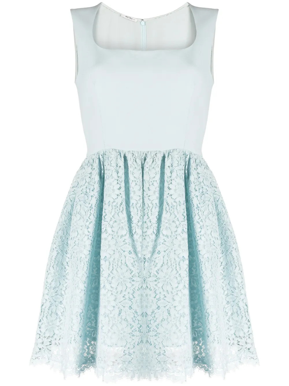 Miu Miu Pre-Owned floral lace-panel minidress - Blue | Farfetch Global